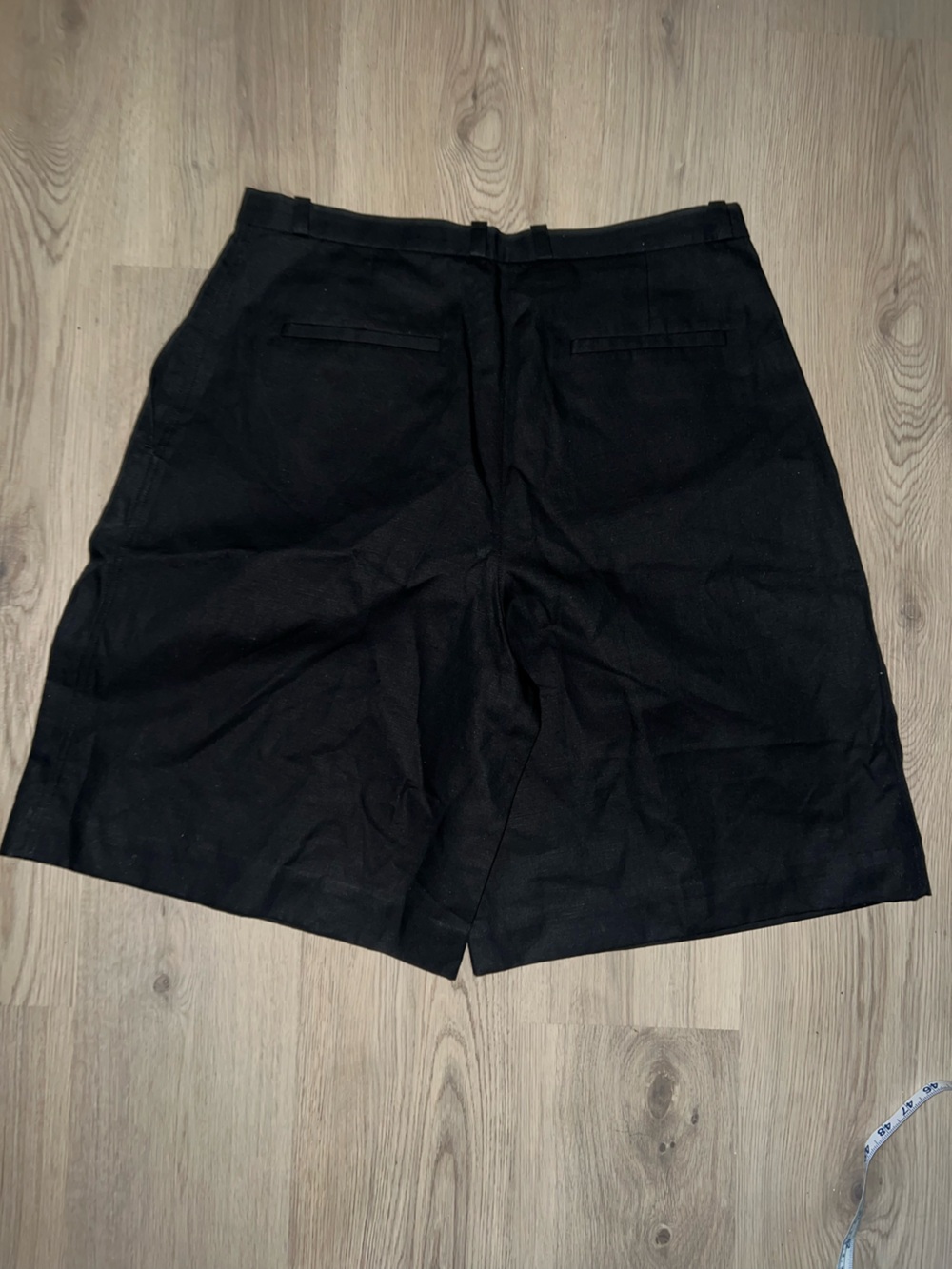 NWT & Other Stories Black Tailored Bermuda Shorts Size 12 Cotton Linen Blend - Picture 11 of 12